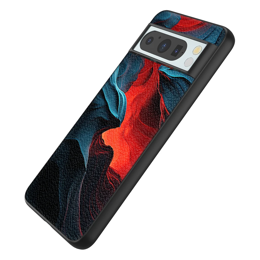 Back Cover Leather Case for Google Pixel 4 XL 4A 5 5A 5G 6 Pro 6A 7 Pro 7A 8 Pro 8A High Quality with Red Black Line Image Print - Image 2