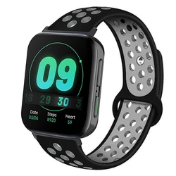 Stylish Silicone Breathable Sport Watch Band Replacement Bracelet for OPPO Watch 46mm (Black gray)