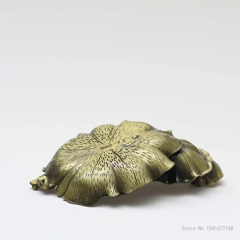 Creative Backflow Incense Burner, Metal Lotus Pond, Moonlight, Home, Chinese Zen Tea Ceremony, Ornamental Lotus Leaf, 1Pc