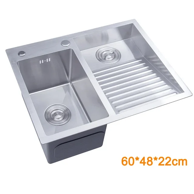 304 สแตนเลสสตีลอ่างล้างจานชามเดียวด้านบนเคาน์เตอร์หรือ Undermount ชุด WitWashboard Dispensor Dainer 60x48 ซม. 4