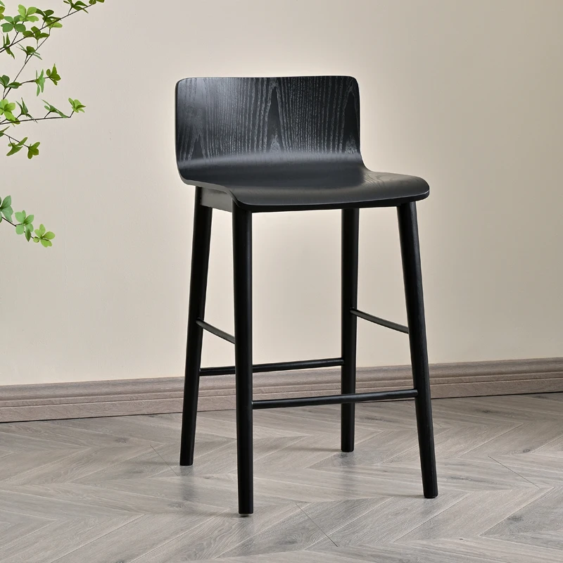 

Wooden Island Bar Chair Counter Nordic Manicure Dinning Kitchen Chair Reception Designer Sillas Para Comedor Furniture HD50BY