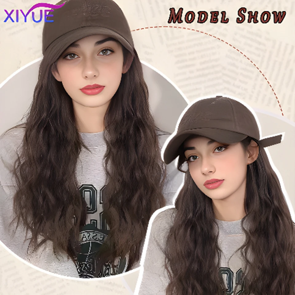 XIYUE  Hat wig all-in-one women's fashion wool curled wig hat women's 2023 new full head cover