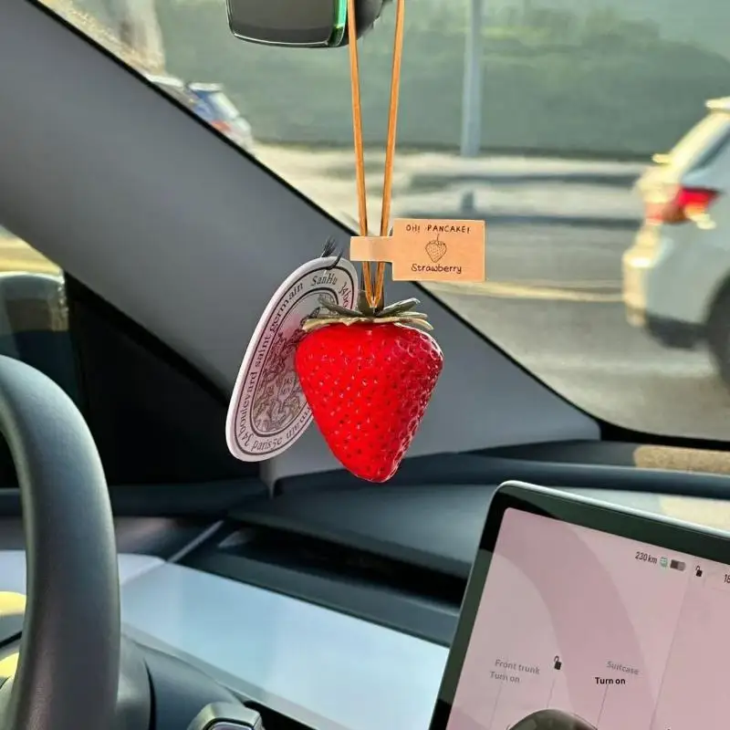 Kreativer Realistischer Erdbeer-Schlüsselanhänger 3D Frucht-Schlüsselhalter Auto-Schlüsselringe Vielseitiger Taschenanhänger Dekoration Geschenke – Detail 9