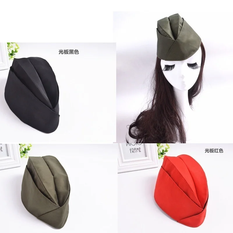 Soviet Union Russian Army Cap Tricorne Spot Green Bonnet Fan Diving Star Women Sailor Military Hats Boat Caps