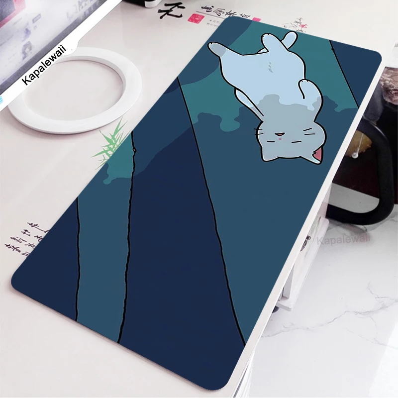 Alfombrilla grande para ratón de ordenador de gato blanco, tamaño 80x30cm, 100x50cm, alfombrilla para teclado de escritorio de ordenador portátil, alfombrilla para mesa para jugar a juegos