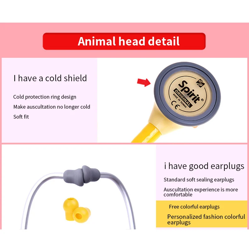 Spirit Medical Stethoscope 606 Adjustable Special Stethoscope Pediatrics Fetal Heart Pregnant Women For Doctors Health Care