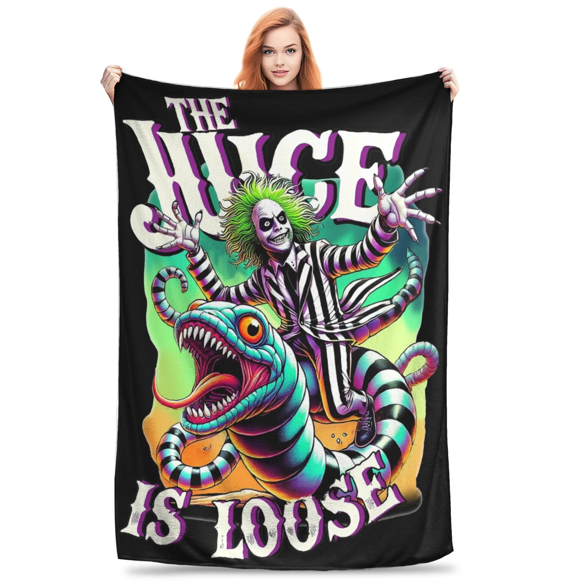 thumbnail image 1 of B-Beetlejuice 2 Horror Movie Blanket Warm Cozy Fluffy The Juice is Loose Throw Blankets for Sofa 50x60 Inch Multi-size Throws, 1 of 4