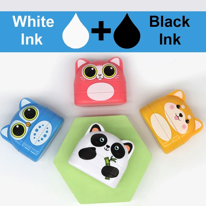 Children name seal custom double-layer black and white ink student's stamp kindergarten clothes waterproof name sticker stamp