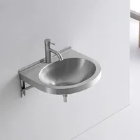 304 Stainless Steel Wash Basin  Stain-Resistant Wall-Mounted Sink  Large Opening Balcony Sink Rust-Free Bathroom Wash Basin 1