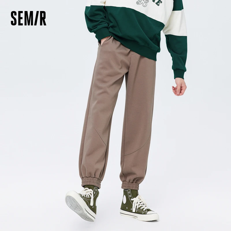 Mens Sports Pants Semir Men Pants Casual Pants Autumn Fashion Comfortable Elastic Simple Design Loose Casual Sports Jogging Trousers