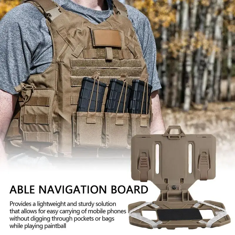

New Foldable Mobile Phone Navigation Mount Board Universal Tactica Vest Chest Cell Phone Holder Fits Outdoor Sports Accessories