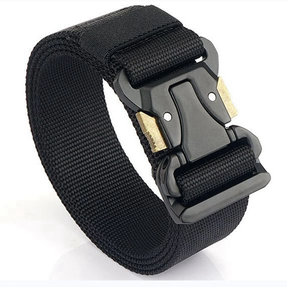 New Design Elastic Belt Male Canvas Belt Outdoor Tactical Belt Buckle Zinc Alloy Men's Military Nylon Belts Army Ceinture cukup unisex quality design different pattern nylon belts hard thickening plastic buckle male fashion accessories belt cbck174