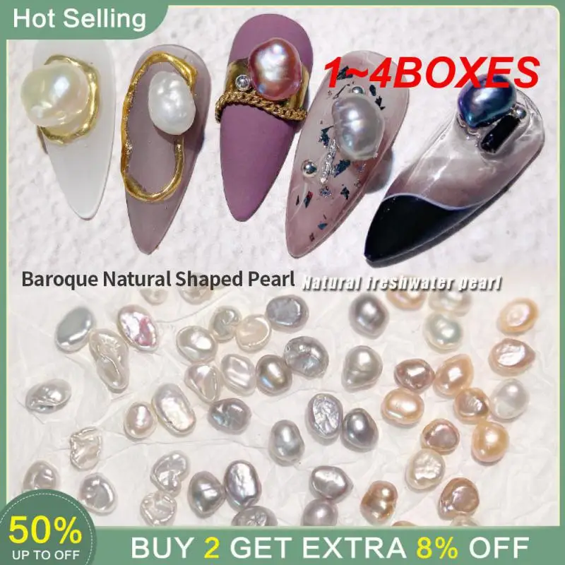 

1~4BOXES Nail Enhancement Natural Freshwater Pearls Suitable For Different Color Schemes Irregular Three-dimensional Shape