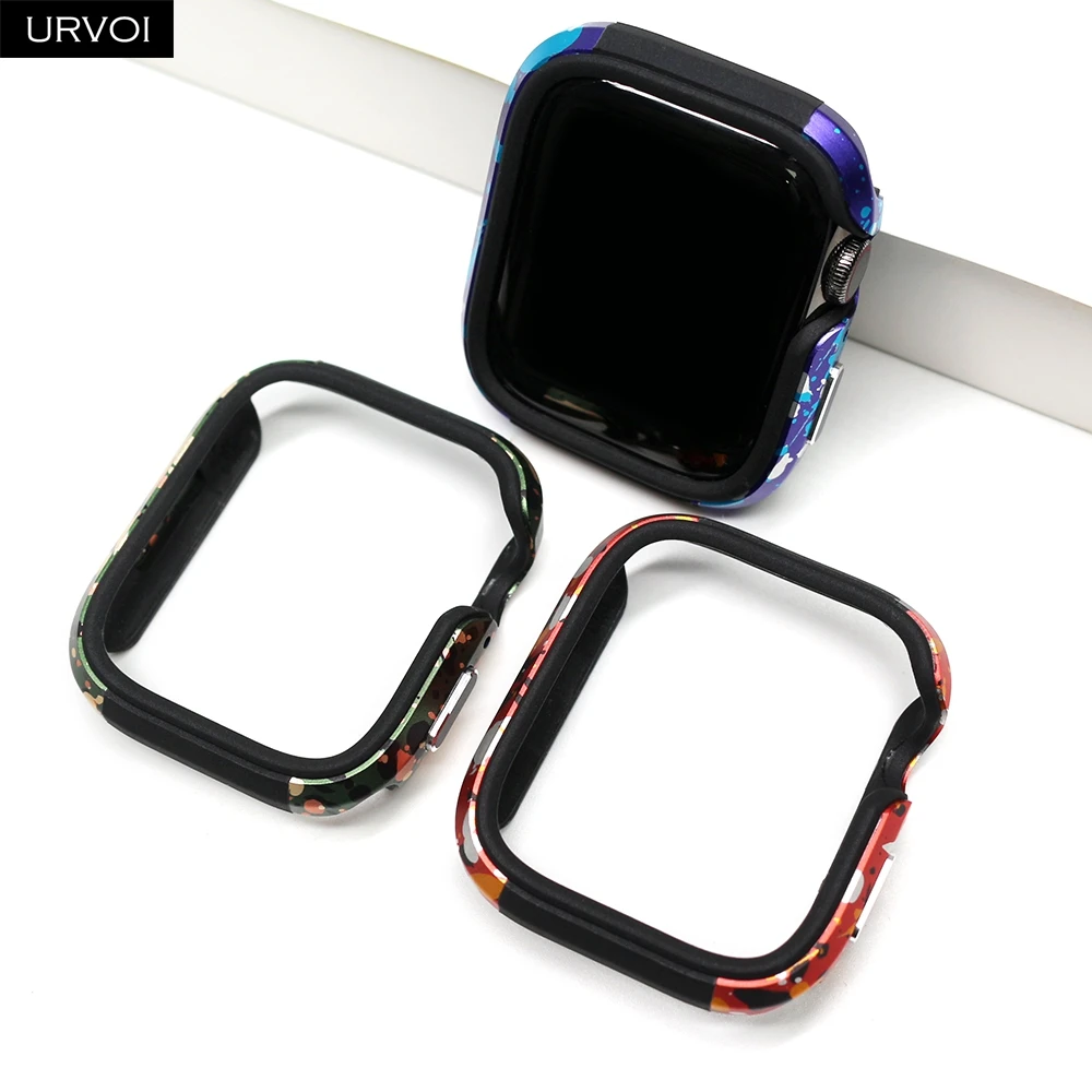 URVOI Aluminum Hard Bumper with TPU Cover and Colored Graffiti Design