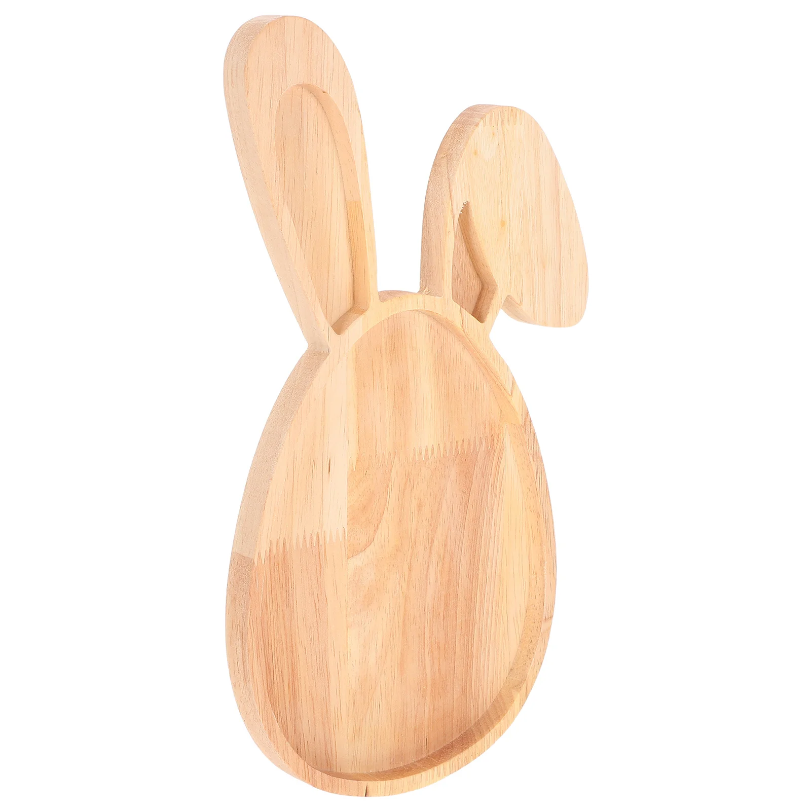 Rabbit Serving Tray Wood Plate Fruit Dessert Dish Wicker Kids Wooden Khaki Easter Bunny Food Baby 3