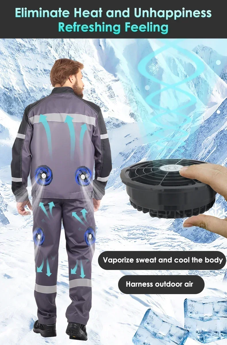 Description Picture 3 of item5/12V Cooling Fan Fo Air Conditioner Vest Air Conditioning Clothing Wearable 5V Cool Fan for High Temperature Work Fishing Vest