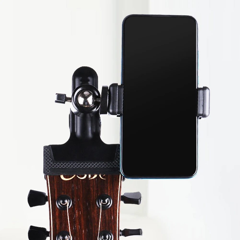Guitar Head Phone Holder Adjustable Angle Cell Phone Stand Clamp Guitar Head Phone Mount Musical Instrument Accessories