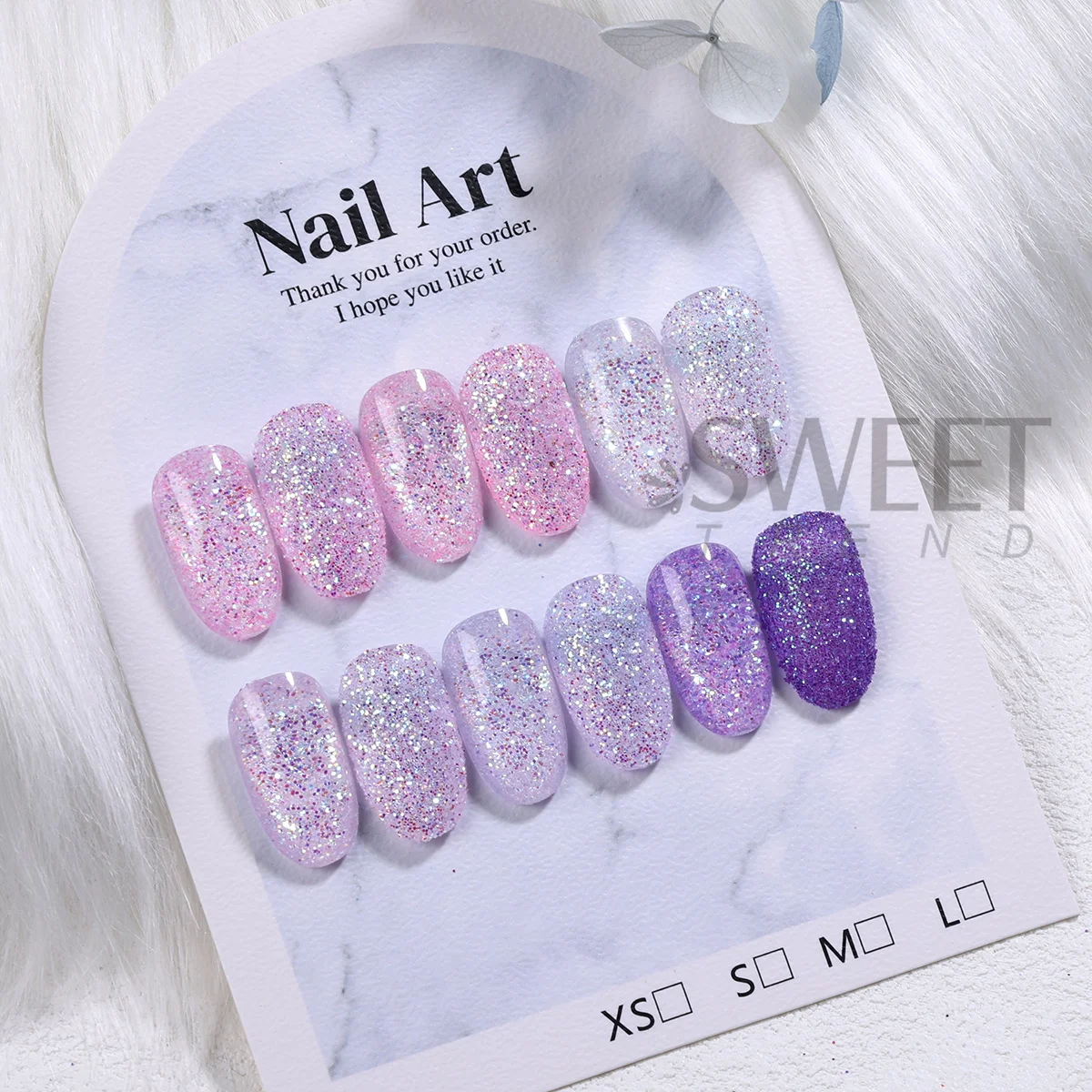 12 Grids Purple Pink Series Nail Sparkly Glitter Holographic Sugar Hexagon Broken Sequins Chrome Pigment Nails Accessories Flash