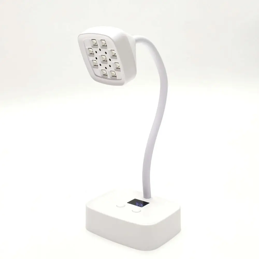 자동 감지 9LED 데스크탑 네일 램프 360 °   구부릴 수 있는 UV 램프 UV 경화 조명 빠른 건조 유연한 네일 건조기 조명 살롱