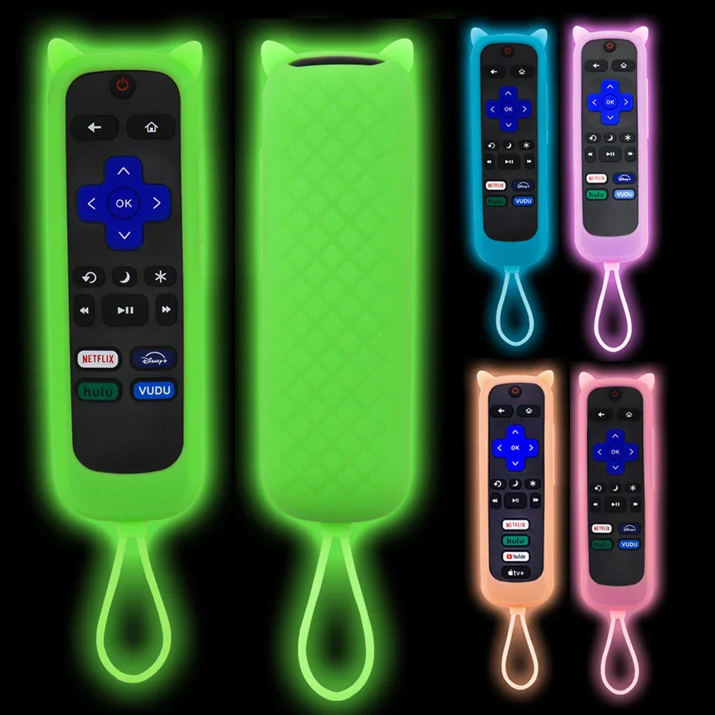 Luminous Silicone Remote Control Rope TCL Hisense Roku TV Remote Control Cover Case Home Supply silicone remote case silicone remote cover silicone remote sleeve remote controller cover silicone case protector