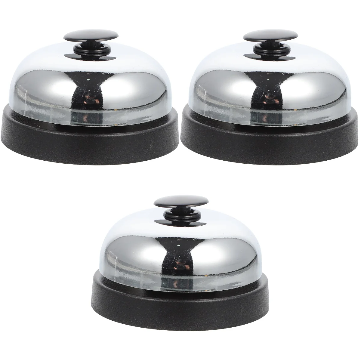 

3 PCS Game Bell Phone Ring Ringing Big Head Bar Service Chrome Hand Press Call Dinner Party