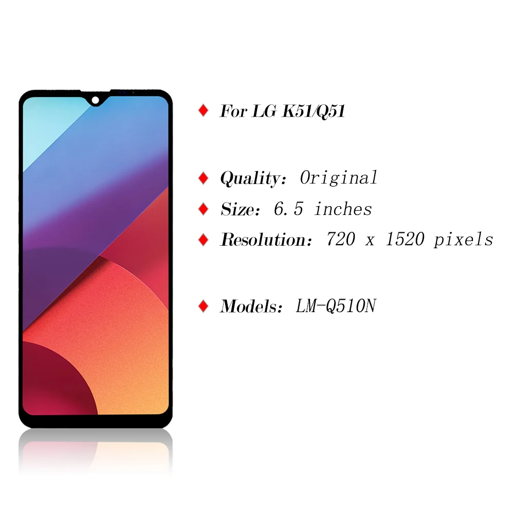   LCD ÷ ġ ũ ü   ǰ, LG Q51 LCD LM-Q510N ÷, 100% 
