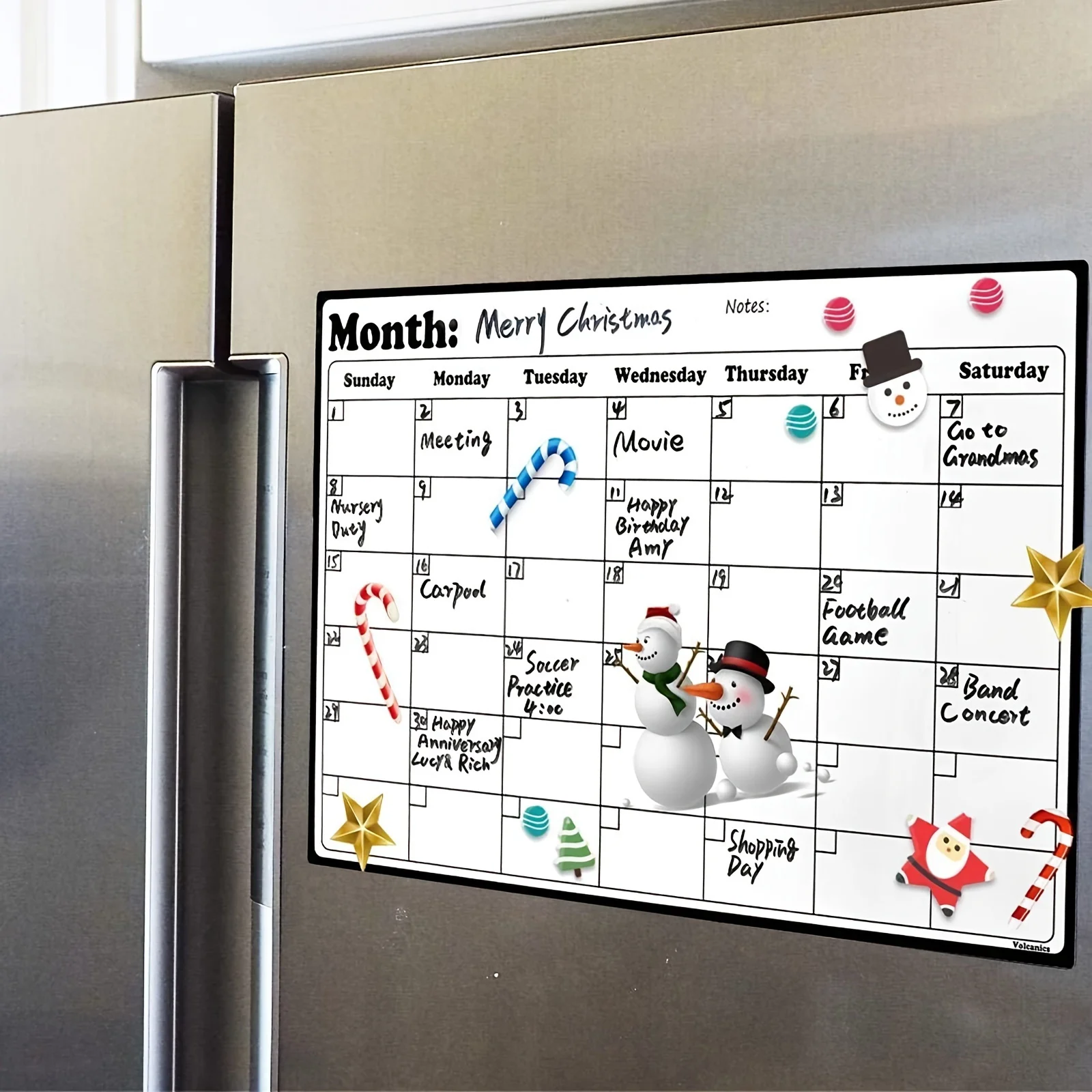 Magnetic Fridge Calendar magnetic fridge calendar Strong Magnetic Backing Smooth Dry Erase Surface Practical Durable Whiteboard