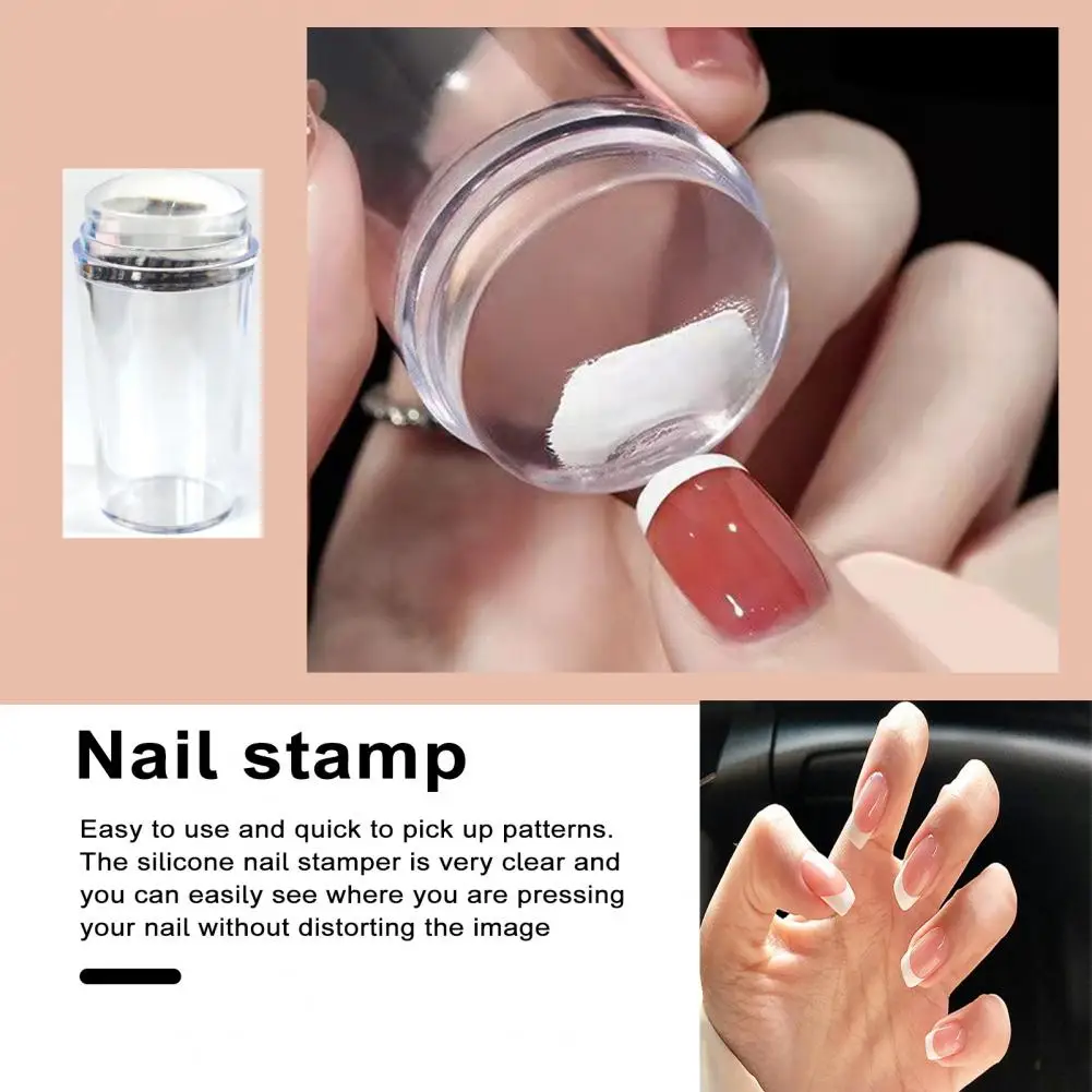 Reusable Nail Stamper with Scraper Silicone Nail Seal Stamp French Nails  Nail Art Stamping Tool Manicuring Accessory Nail Tools - AliExpress