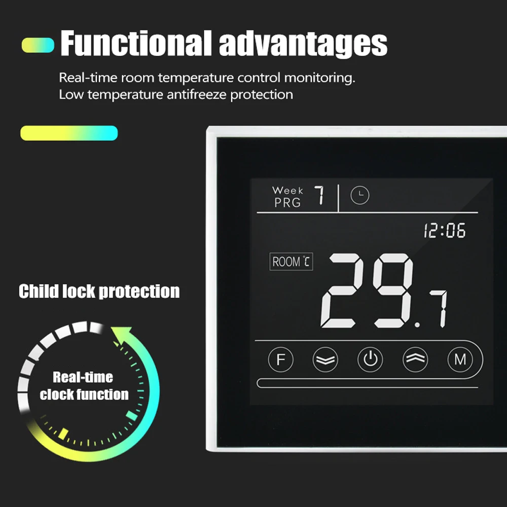 Qiumi Thermostat WiFi régulateur de température pour Plancher Chauffant  électrique Fonctionne avec  Alexa Google Home IFTTT 16A 95~240V :  : Bricolage