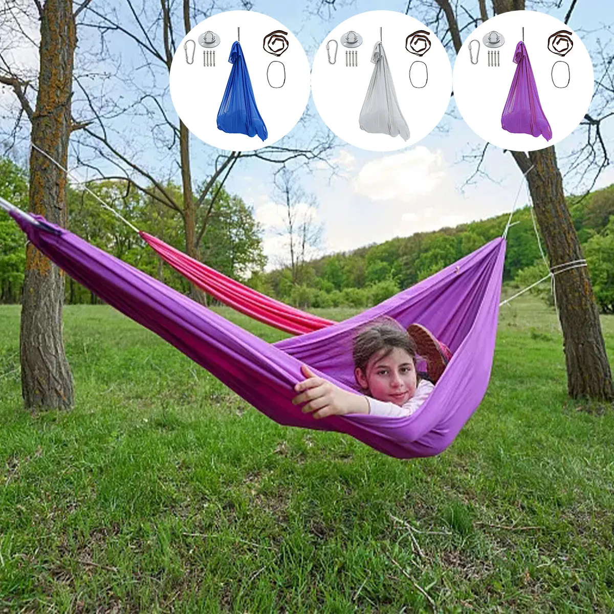 

Therapy Swing Nylon Skin-Friendly Hanging Sensory Swing with High Bearing Capacity Adjustable Children Elastic Hammock for Kids