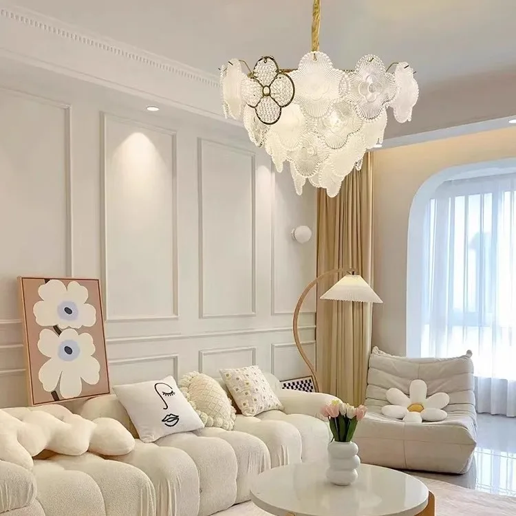 French light luxury living room crystal glass chandelier modern minimalist atmosphere dining room bedroom lighting fixtures