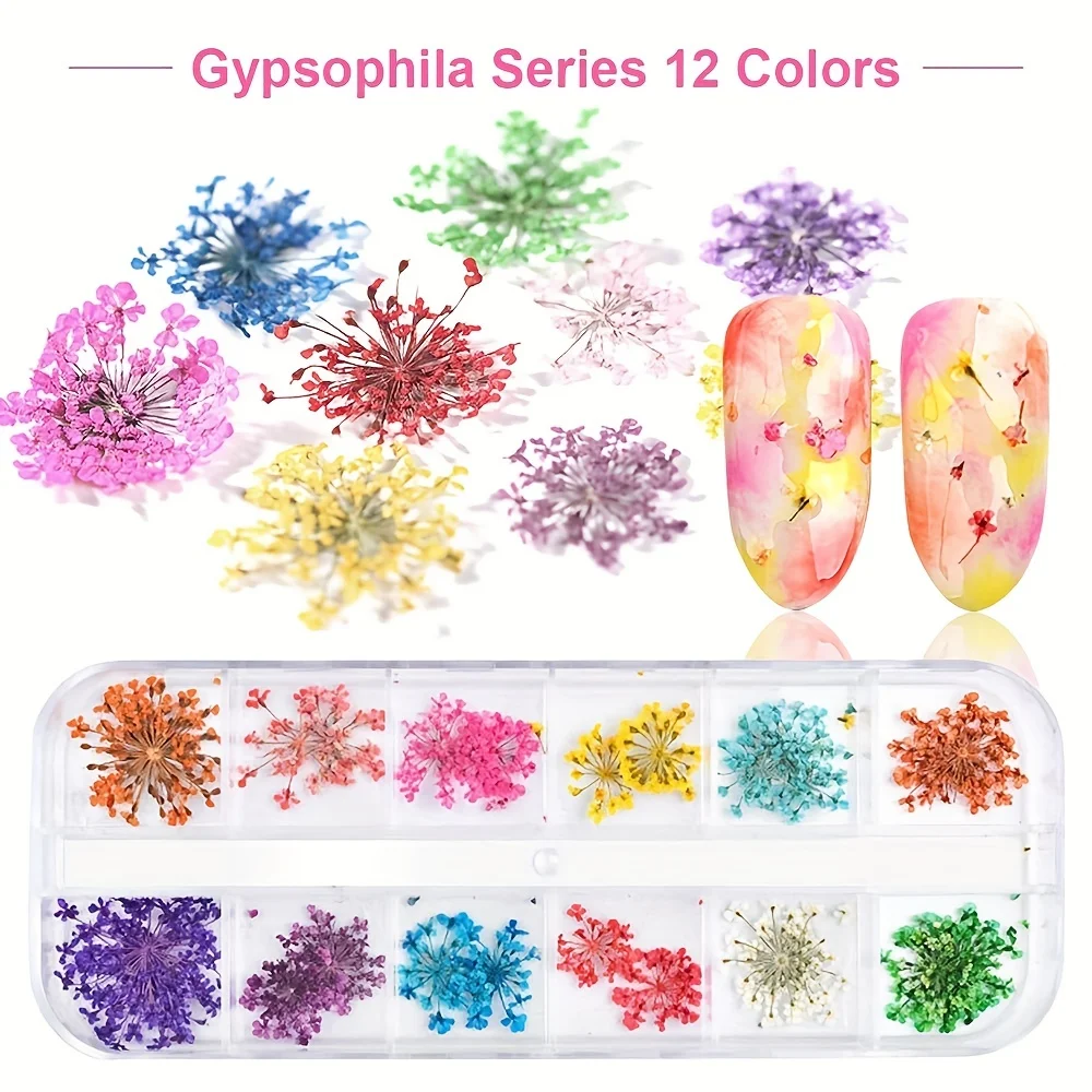 12 Colors Dried Flowers Nail Decoration 2