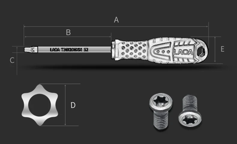 LAOA Torx-Schraubendreher S2 magnetischer Schraubendreher aus legiertem Stahl T8/T10/T15/T20/T25/T30/T40 – Detail 4