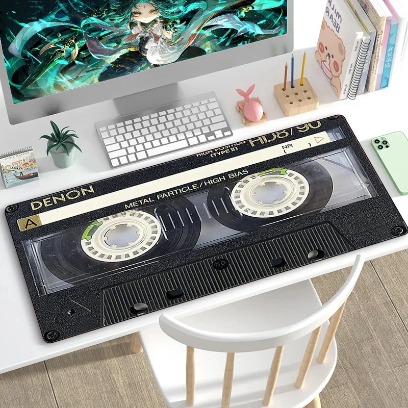 Vintage Cassette Music Tape Anime Mouse Pad Speed Mousepad Gamer Accessori Da Scrivania Computer Uffici Pc Cabinet Keyboard Mat Xxl