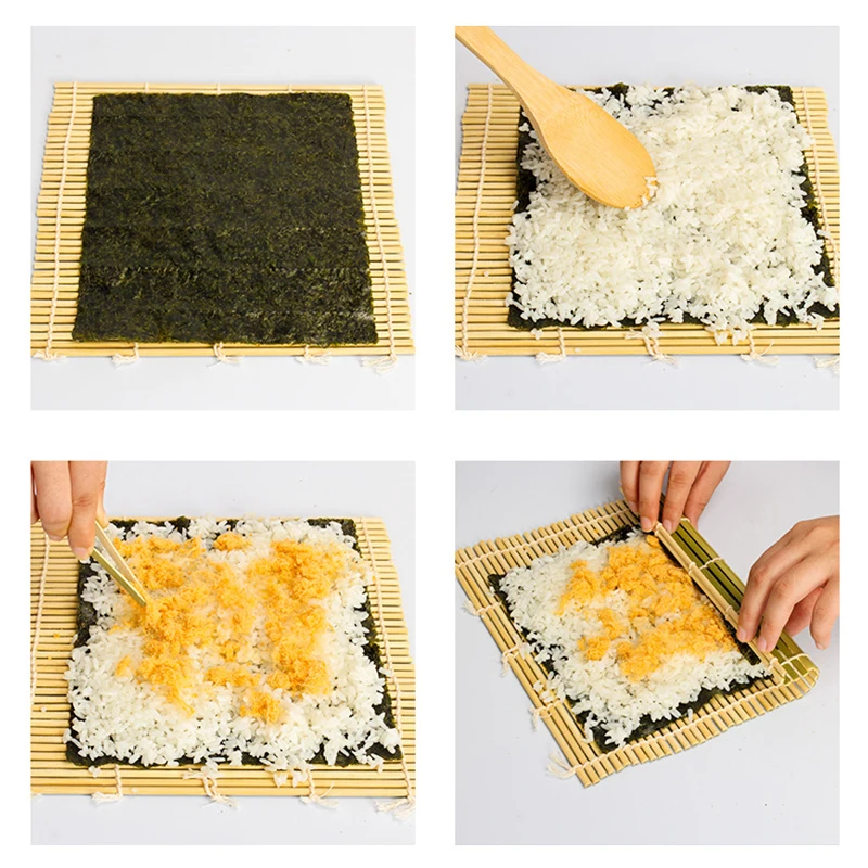 Sushi Rolling Roller Bamboo DIY Sushi Mat Onigiri Rice Roller Hand