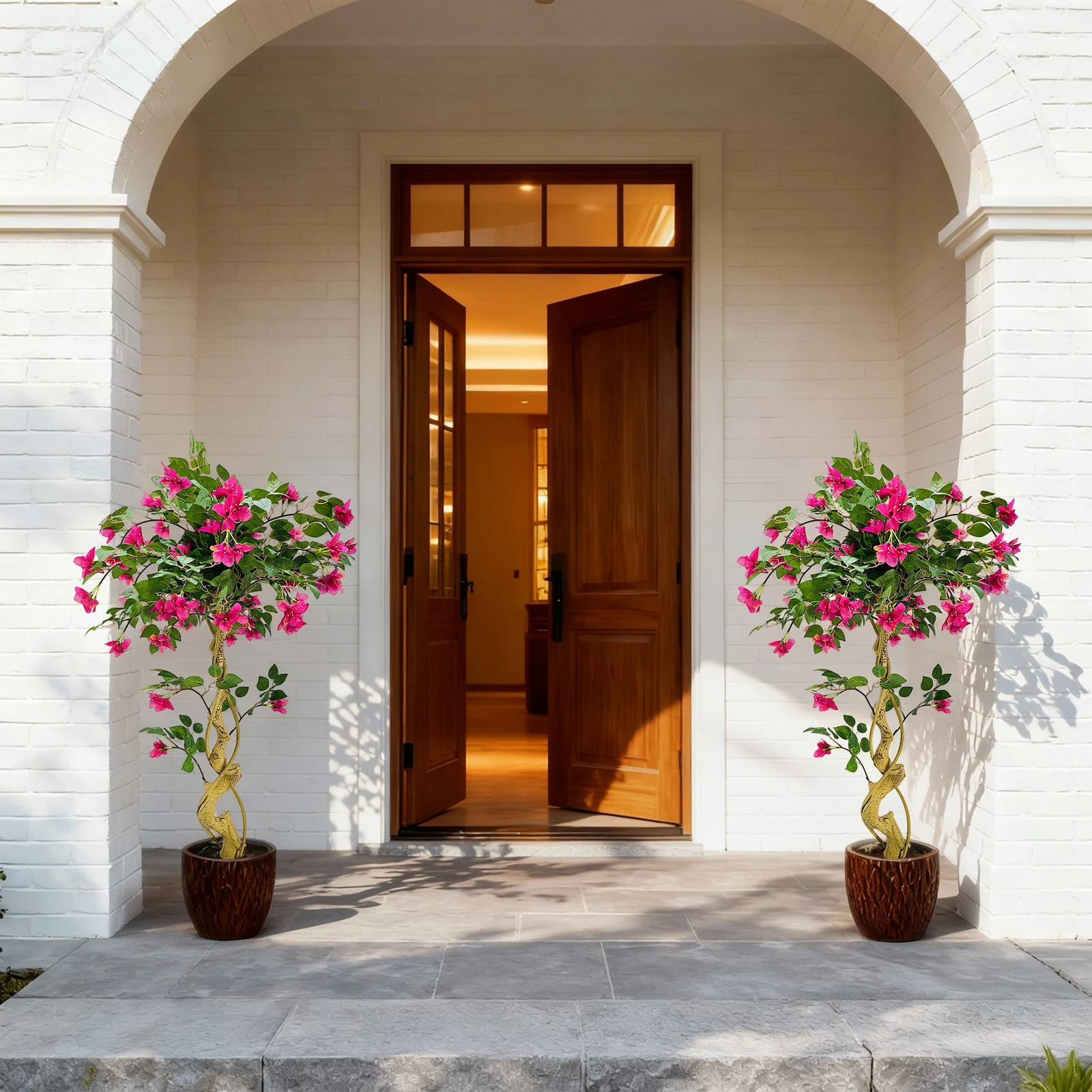 120–180 cm großer künstlicher Bougainvillea-Baum mit rosa Blumen im Topf – realistischer Kunstbaum für Innen- und Außenbereich, Büro- und Gartendekoration – Detail 18