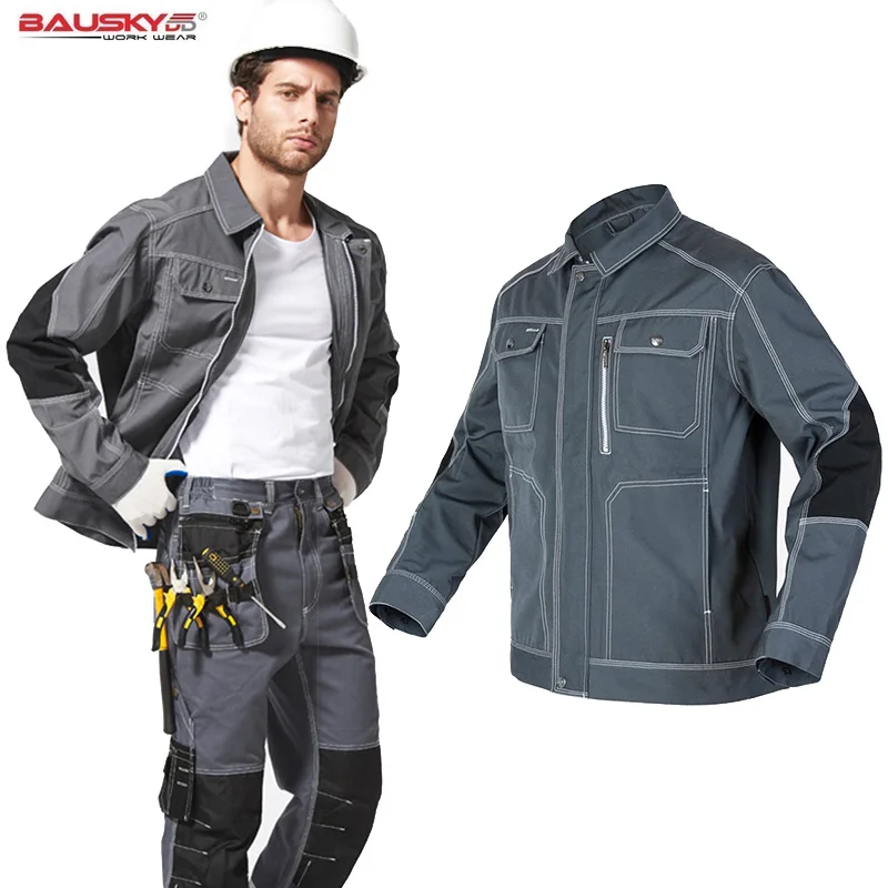 Men Workwear Jacket High Quality Multi Pockets Long sleeved Work