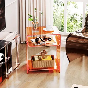 Acrylic Creative Sofa Side Living Room Floor Corner Side Cabinet Small Coffee Table Decoration 1