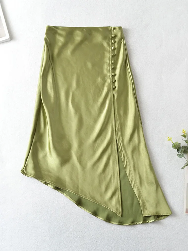 

Solid Irregular Stain Skirt Women Fashion Loose Casual Ladies Split Short Dress 2023 Spring Summer Female Basic Soft Skirts