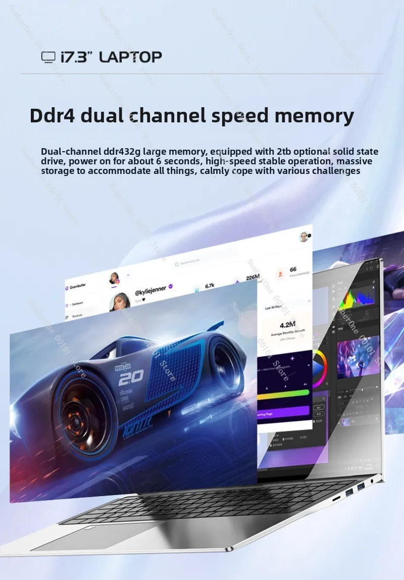 12-15.6 inch Slim Lightweight Laptop, Portable Design for Students, Professionals & Gamers, High-Performance for Work & Play