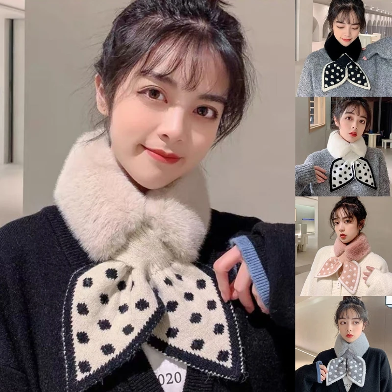 

Neck Warmers For Women Faux Rabbit Fur Scarf Winter Warm Scarf Decorative Scarfs