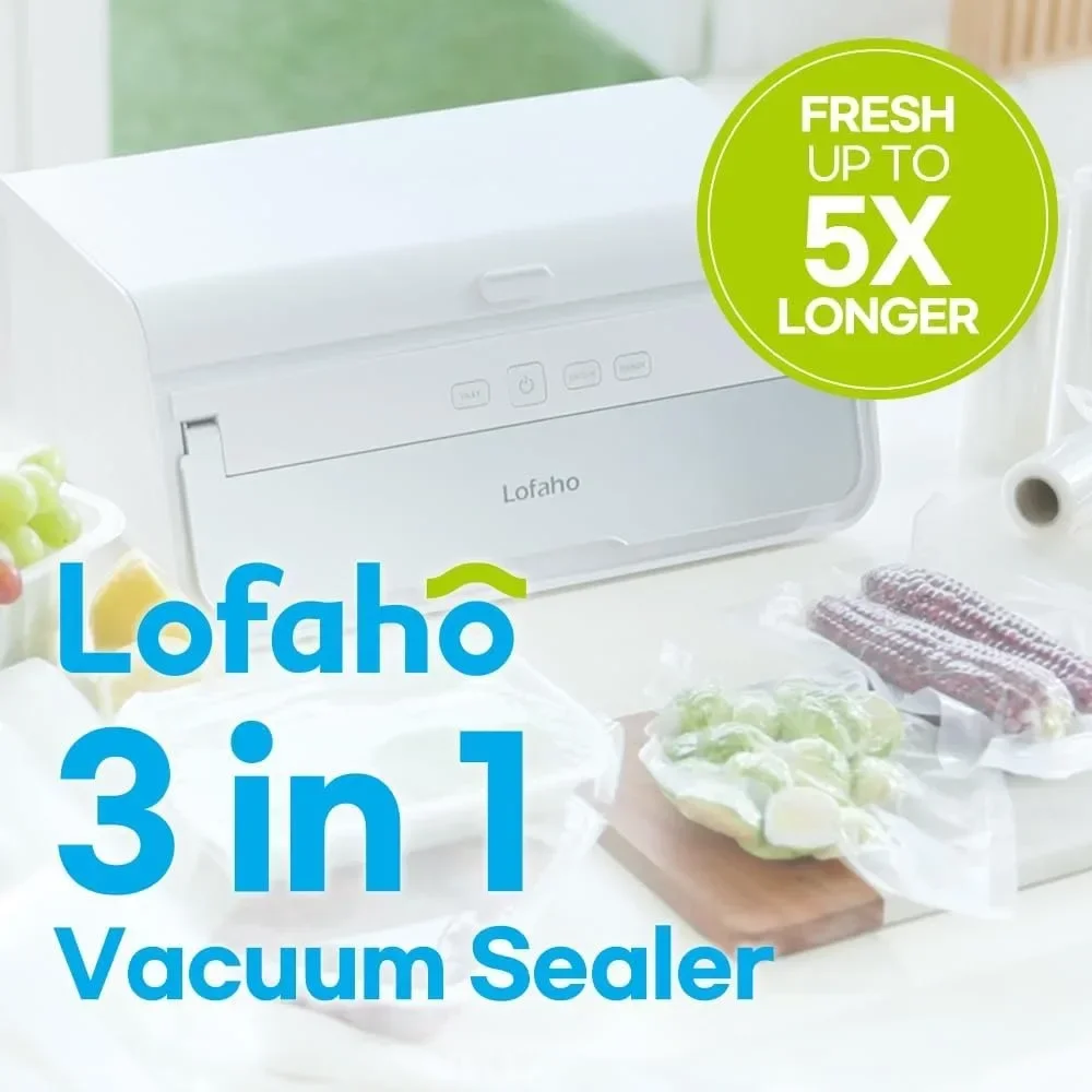 3-in-1 Magic Vacuum Sealer Machine for Food Storage Air-Top & Hose Handheld Vacuum Sealer Include 5 Sealing Bags