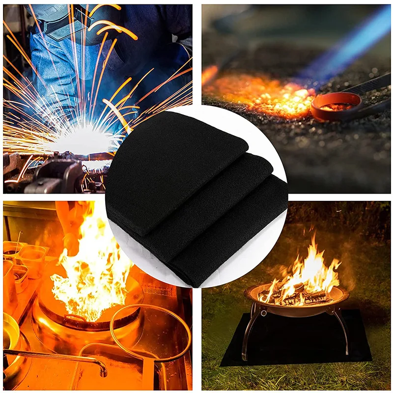 1 Set of Outdoor Fireproof Blanket Portable Fire Retardant Blanket Camping  Fire Resistant Mat