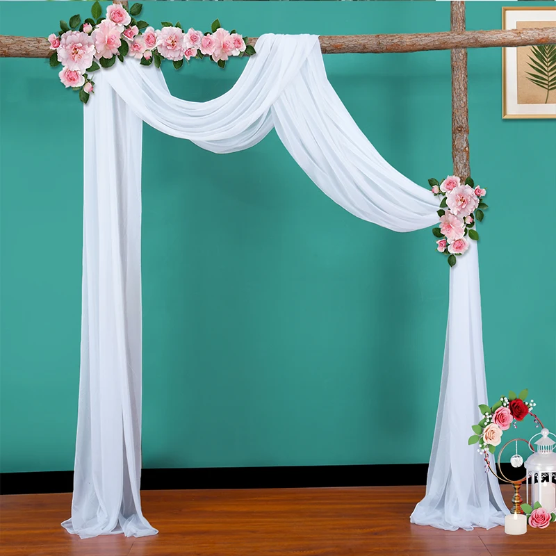 Wedding Arch Draping Fabric Teal Wedding Arch Drapes 6 Yards 2 Panels  Chiffon Dr