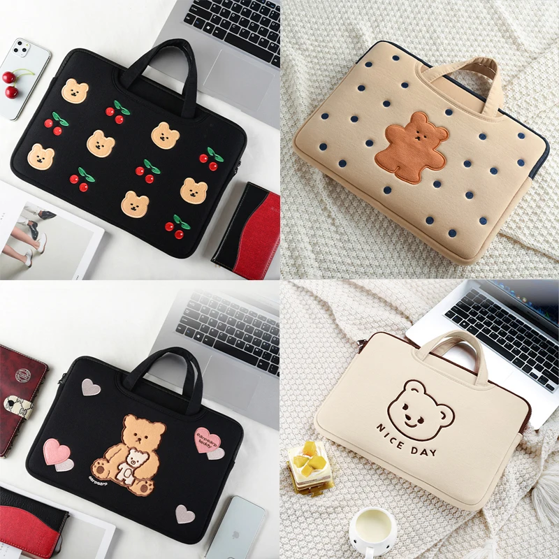 Bonito do Portátil Feminino Bolsa Luva Case Bolsa 11 12 13.3 14 15.6 Polegada para Ipad 12.9 Macbook Magicbook hp Notebook Bolsa Acessório - Imagem 4