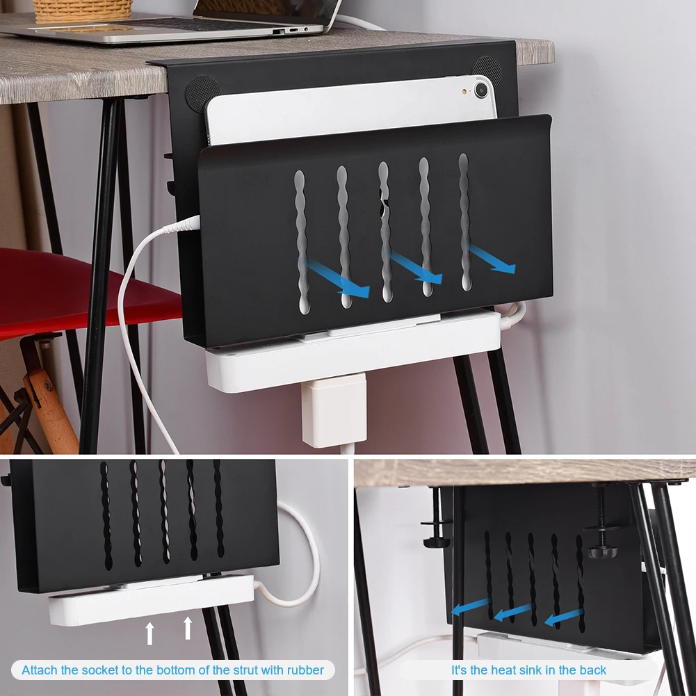 데스크 사이드 스토리지 주최자 책상 선반에 드릴 클램프 없음 사무용품 및 스튜디오 필수품을 위한 노트북 데스크 마운트
