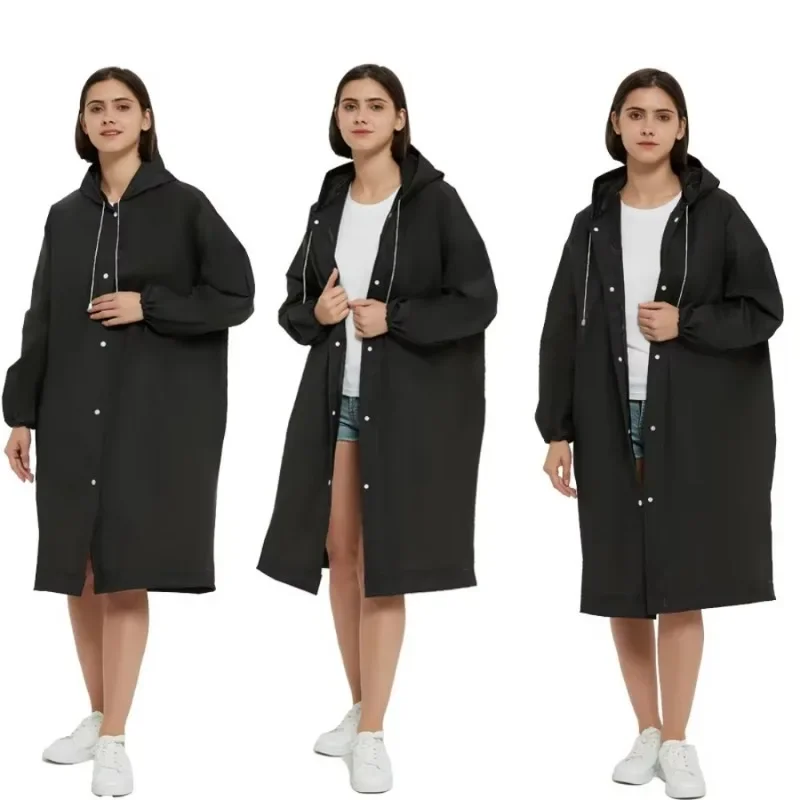 Raincoat Poncho Portable EVA Raincoats for Adults Reusable Rain Ponchos