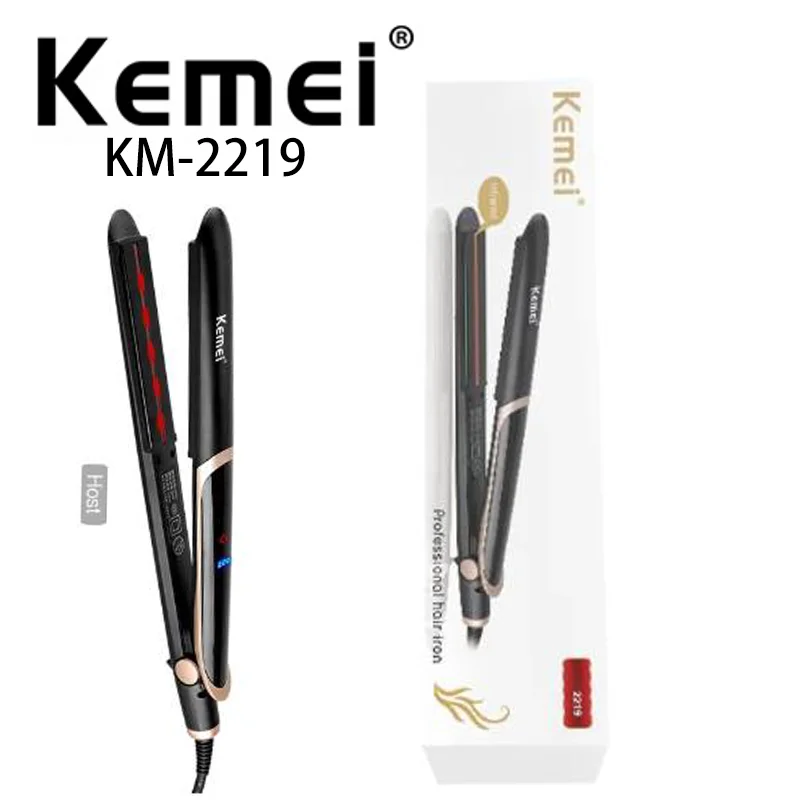 Kemei KM-2219 Electric Hair Straightener Hair Iron with Infrared Ray Hair Straightener and Curler Hot Comb Iron Straightener аэрогриль kitfort кт 2219 1