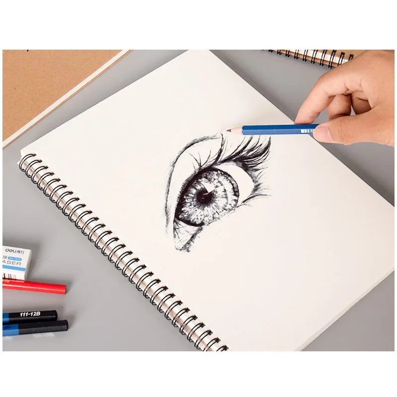 휴대용 크래프트 종이 스케치북, 그림 그리기 종이, 그래피티 스케치, 메모 패드, 노트북, 학교 미술 용품, WC001, A4, 8K, 16K