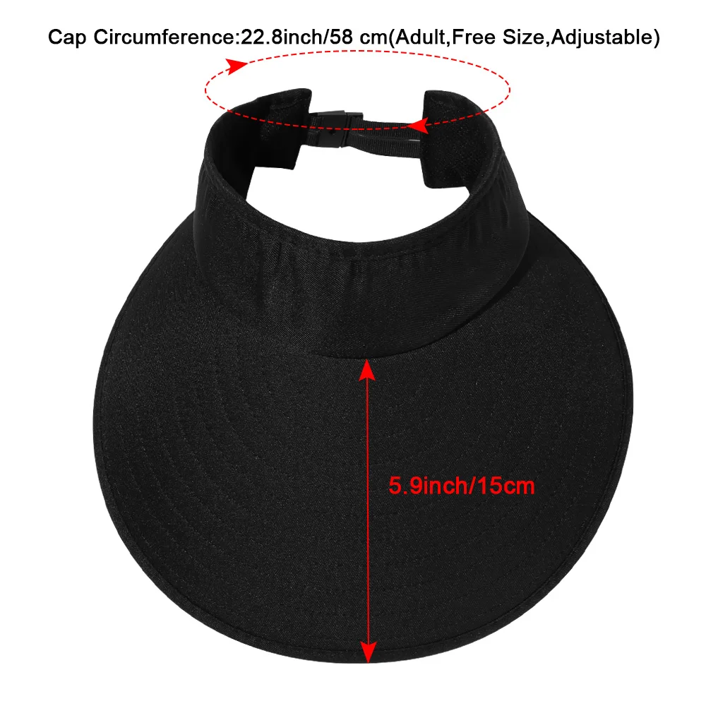 Summer Wide Brim Sun Visor Hat Adjustable UV Protection Golf Hat Portable Lightweight Sports Cap Casual Beach Cap for Women Men
